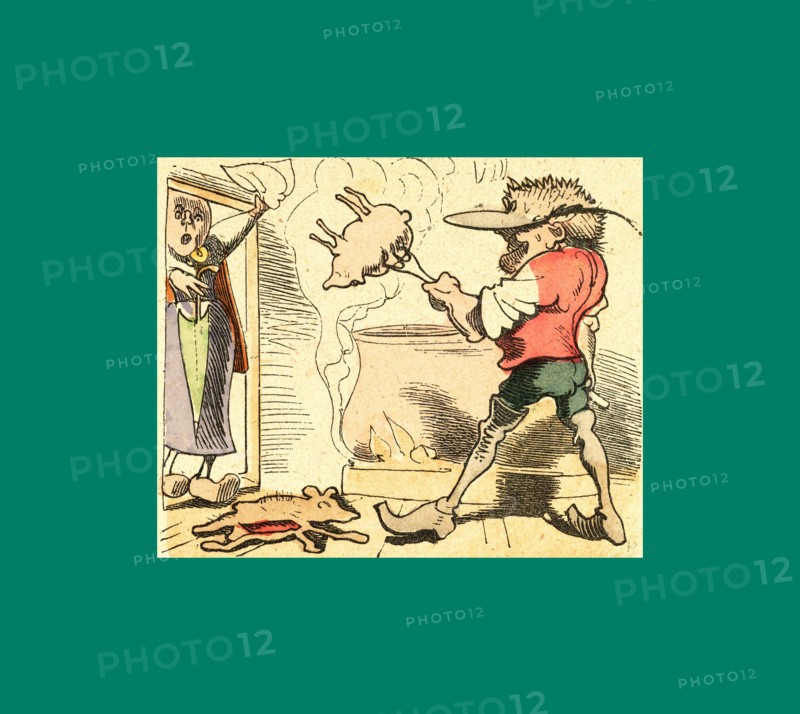 Schnaken and schnurren, 1866, Mosquitoes and purring, Wilhelm Busch, 1832 - 1908, German artist, humorist, poet, illustrator and painter. A humorous story in pictures from the writer and illustrator ofMax und Moritz, Munchener Bilderbogen and Fliegende Blatter. Children's literature from the 19th century, comic illustrated cautionary tales