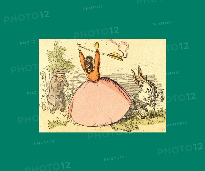 Schnaken and schnurren, 1866, Mosquitoes and purring, Wilhelm Busch, 1832 - 1908, German artist, humorist, poet, illustrator and painter. A humorous story in pictures from the writer and illustrator ofMax und Moritz, Munchener Bilderbogen and Fliegende Blatter. Children's literature from the 19th century, comic illustrated cautionary tales