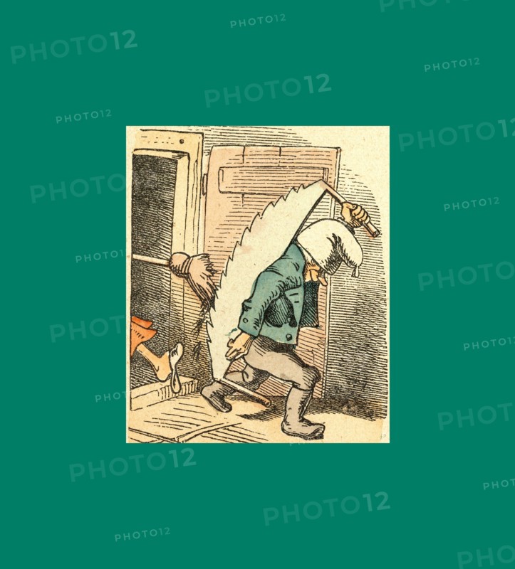 Schnaken and schnurren, 1866, Mosquitoes and purring, Wilhelm Busch, 1832 - 1908, German artist, humorist, poet, illustrator and painter. A humorous story in pictures from the writer and illustrator ofMax und Moritz, Munchener Bilderbogen and Fliegende Blatter. Children's literature from the 19th century, comic illustrated cautionary tales