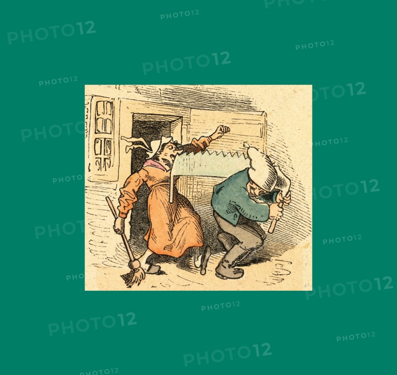 Schnaken and schnurren, 1866, Mosquitoes and purring, Wilhelm Busch, 1832 - 1908, German artist, humorist, poet, illustrator and painter. A humorous story in pictures from the writer and illustrator ofMax und Moritz, Munchener Bilderbogen and Fliegende Blatter. Children's literature from the 19th century, comic illustrated cautionary tales
