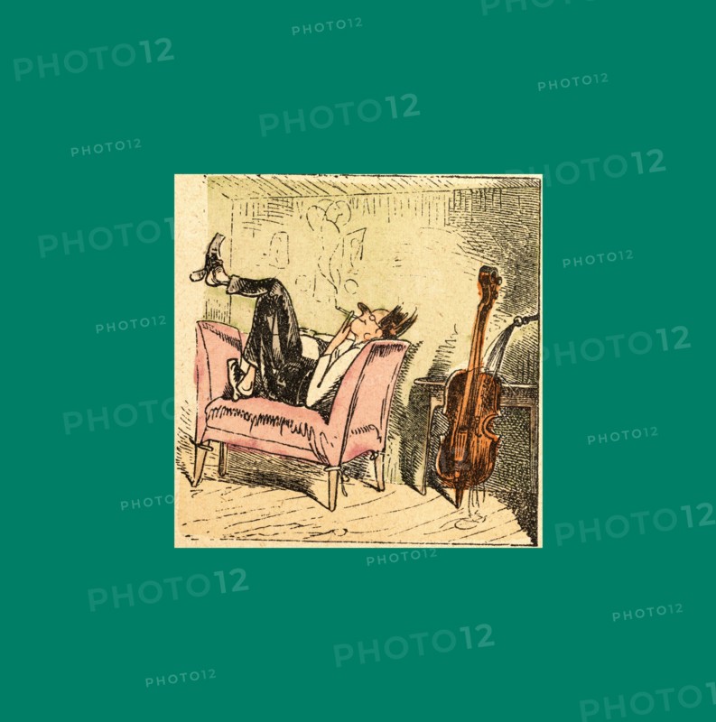 Schnaken and schnurren, 1866, Mosquitoes and purring, Wilhelm Busch, 1832 - 1908, German artist, humorist, poet, illustrator and painter. A humorous story in pictures from the writer and illustrator ofMax und Moritz, Munchener Bilderbogen and Fliegende Blatter. Children's literature from the 19th century, comic illustrated cautionary tales