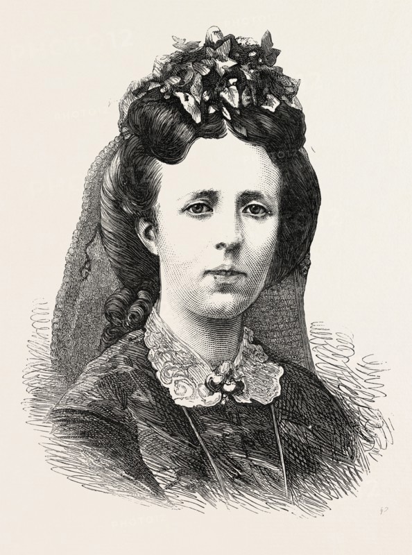 THE CORONATION OF THE KING OF NORWAY AT TRONDHEIM: SOPHIA, QUEEN OF SWEDEN AND NORWAY, 1890 engraving