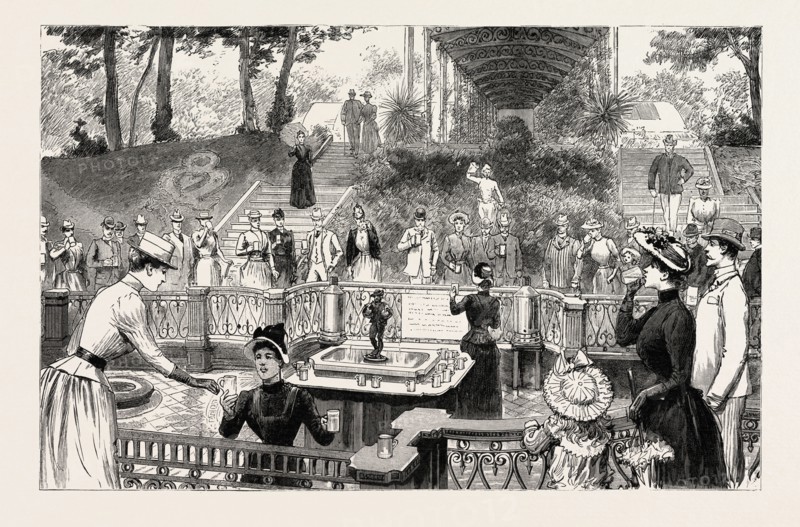 Bad Homburg vor der Hohe, GERMANY: THE ELIZABETH SPRING, 1890 engraving
