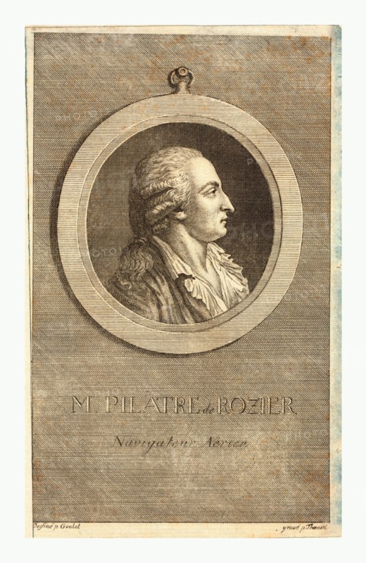 M. Pilatre de Rozier, aeronaut by p. Goulet , engraved by p. Thoenert.