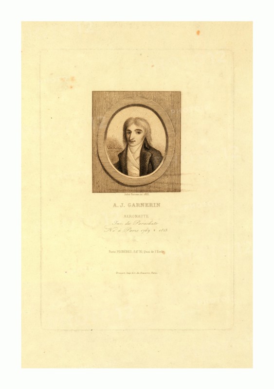 A.J. Garnerin, aeronaut by Jules Porreau, 1853.
