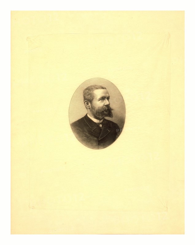 Gaston Tissandier, French balloonist, bust-length oval portrait byH. Thiriat