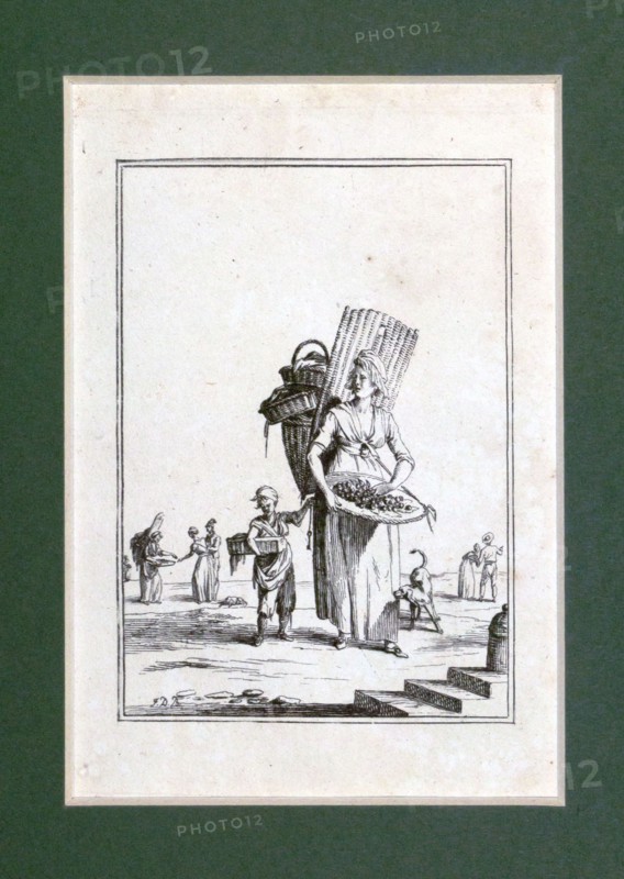 Fruit seller by Jean Duplessis Bertaux, 1747 - 1819, Paris, France, Europe, melon, watermelon, liszt gourmet archive