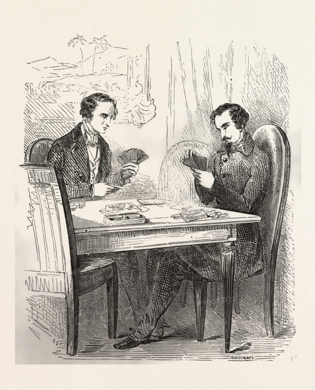 The card game, the count of monte christo alexandre Dumas, 1844, historical novel, adventure fiction, romance novel, fiction, 19th century, cards, gamble, fortune