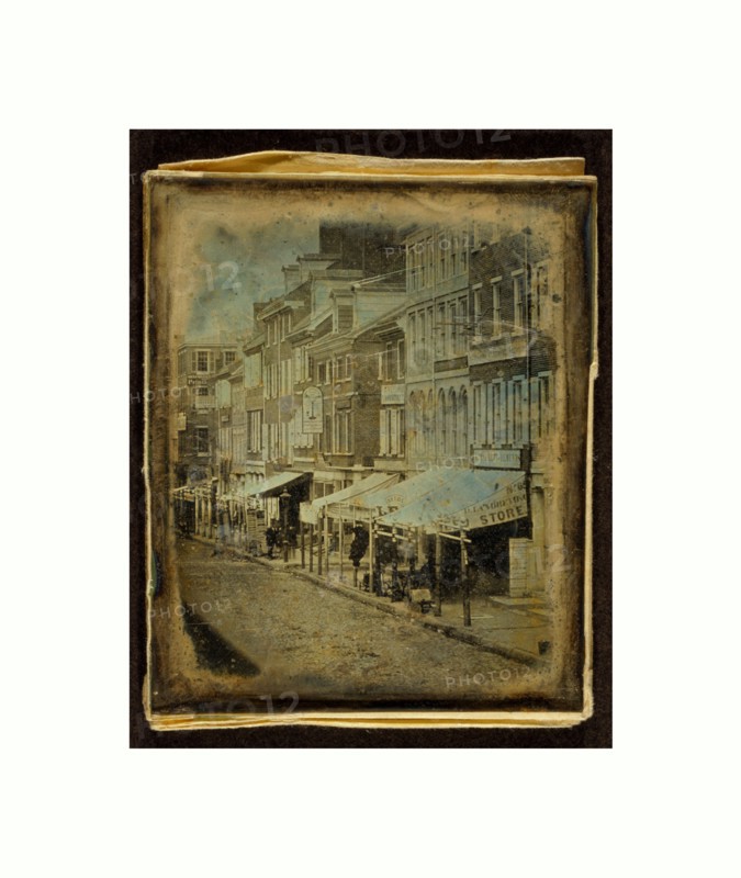 North side of Chestnut street, Philadelphia, Pennsylvania, US, USA, America, William G. Mason, photographer, between 1842 and 1845