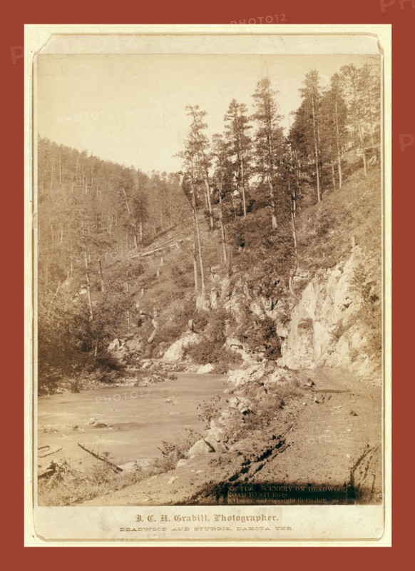 Scenery on Deadwood Road to Sturgis, John C. H. Grabill was an american photographer. In 1886 he opened his first photographic studio