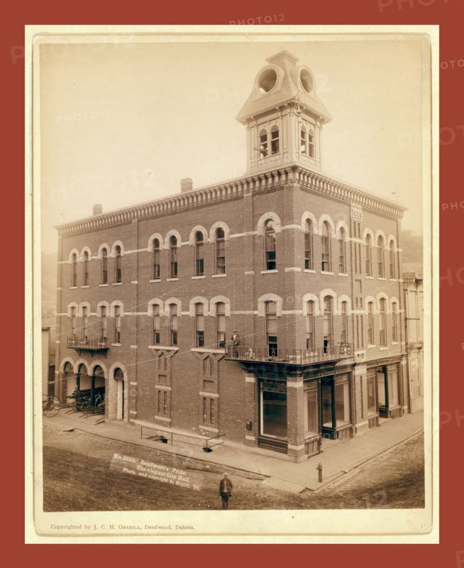 Deadwood's pride. The elegant City Hall, John C. H. Grabill was an american photographer. In 1886 he opened his first photographic studio