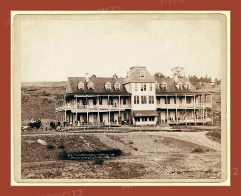 Hotel Minnekahta, Hot Springs, Dak., John C. H. Grabill was an american photographer. In 1886 he opened his first photographic studio