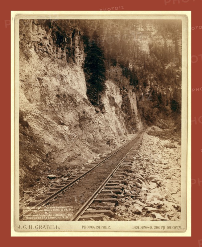 Grand Canyon. Elk Canyon on Black Hills and Ft. P. R.R, John C. H. Grabill was an american photographer. In 1886 he opened his first photographic studio