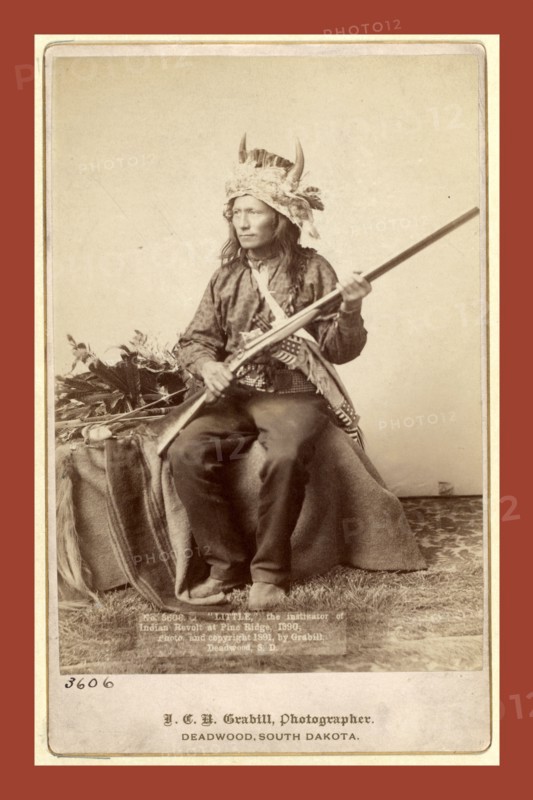 Little, the instigator of Indian Revolt at Pine Ridge, 1890, John C. H. Grabill was an american photographer. In 1886 he opened his first photographic studio