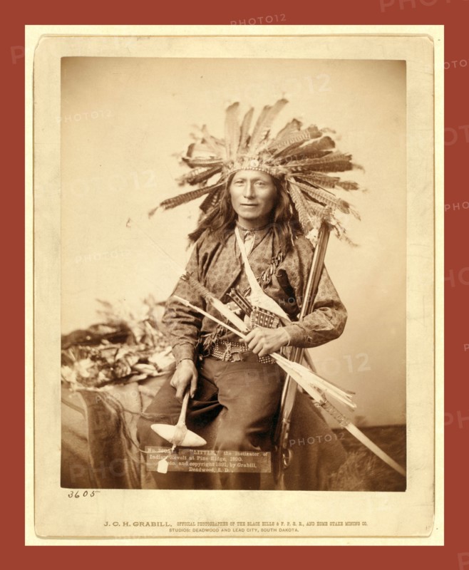Little, the instigator of Indian Revolt at Pine Ridge, 1890, John C. H. Grabill was an american photographer. In 1886 he opened his first photographic studio