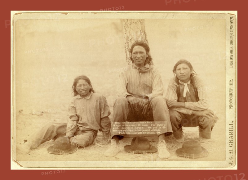 Three of Uncle Sam's Pets. We get rations every 29 days. Our pulse is good. Expressive medium. We put in 60 minutes each hour in our present attitude, John C. H. Grabill was an american photographer. In 1886 he opened his first photographic studio