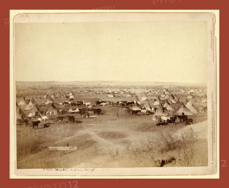 Hostile Indian camp, John C. H. Grabill was an american photographer. In 1886 he opened his first photographic studio