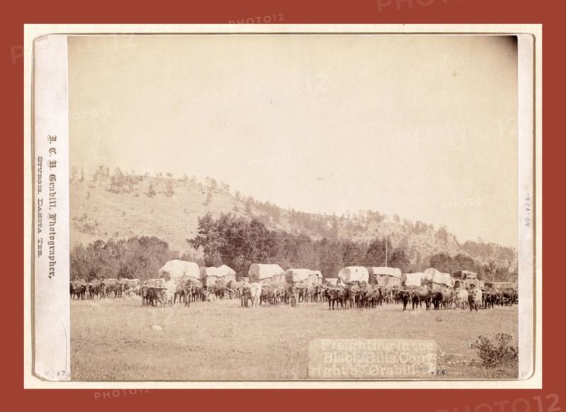 Freighting in the Black Hills, John C. H. Grabill was an american photographer. In 1886 he opened his first photographic studio