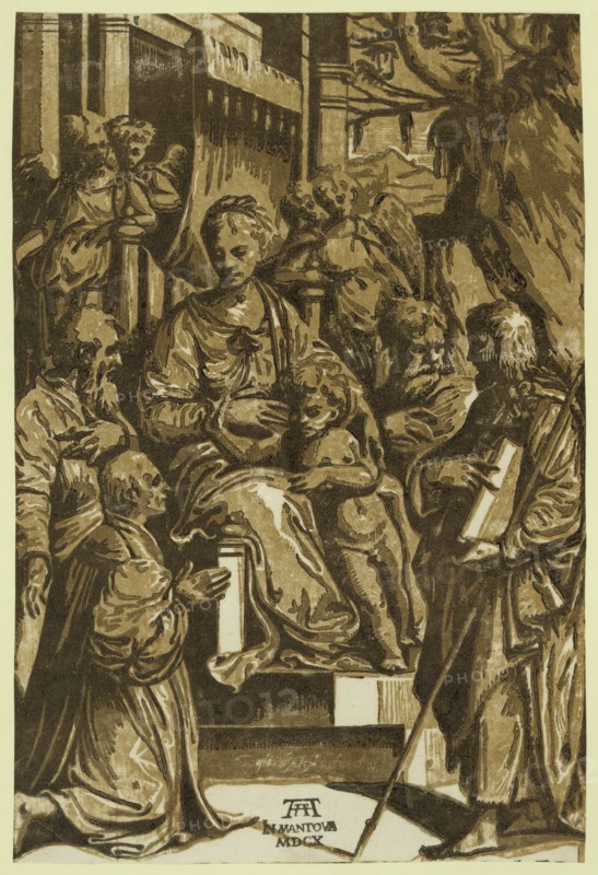 The Virgin and child surrounded by saints and kneeling donor, 1610, Gandini, Alessandro