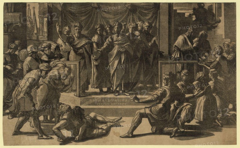 The death of Ananias, between 1515 and 1535, Carpi, Ugo da, 1480-approximately 1532
