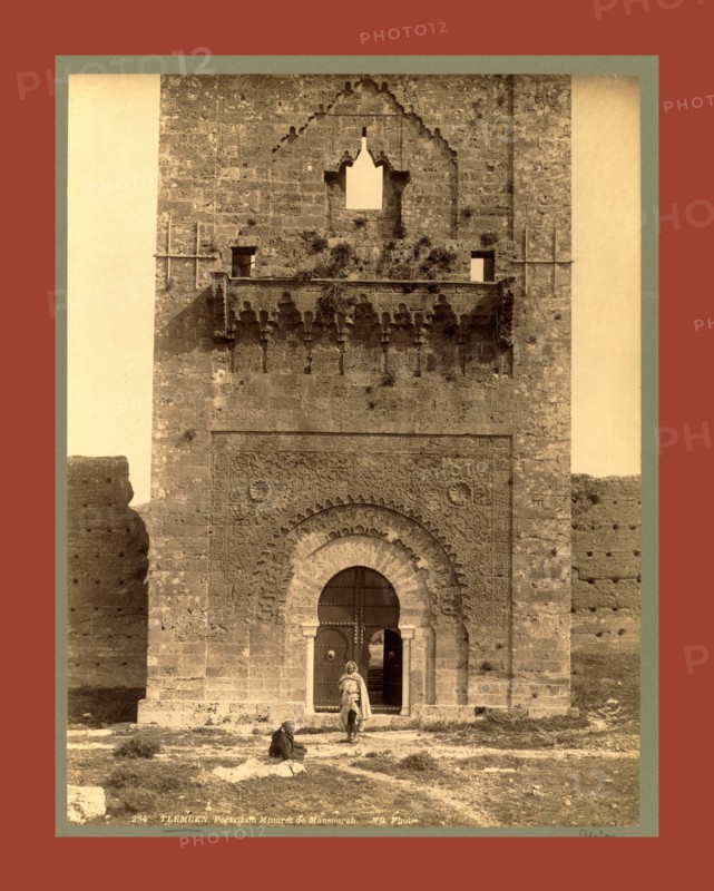 Tlemcen Portal minaret Mansoura, Algiers, Neurdein brothers 1860 1890, the Neurdein photographs of Algeria including Byzantine and Roman ruins in Tébessa and Thamugadi; mosques, shrines, public buildings, palaces, and street scenes in Mostaganem, Biskra, Algiers, Tlemcen, Constantine, Oran, and Sidi Bel AbbÃ¨s; and the cathedral at Carthage. Portraits of Algerian people include Berbers, Ouled NaÃ¯l women, and prisoners in Annaba. Tunisian views include mosques, buildings, and street scenes in Tunis.