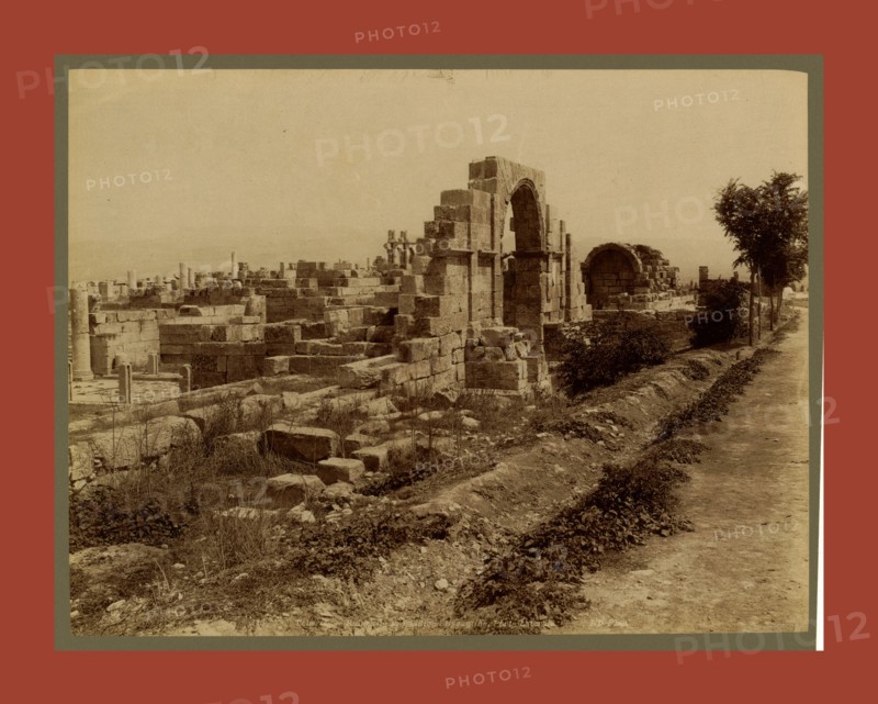 Tebessa Ruins of Byzantine Basilica, side door, Algiers, Neurdein brothers 1860 1890, the Neurdein photographs of Algeria including Byzantine and Roman ruins in Tébessa and Thamugadi; mosques, shrines, public buildings, palaces, and street scenes in Mostaganem, Biskra, Algiers, Tlemcen, Constantine, Oran, and Sidi Bel AbbÃ¨s; and the cathedral at Carthage. Portraits of Algerian people include Berbers, Ouled NaÃ¯l women, and prisoners in Annaba. Tunisian views include mosques, buildings, and street scenes in Tunis.