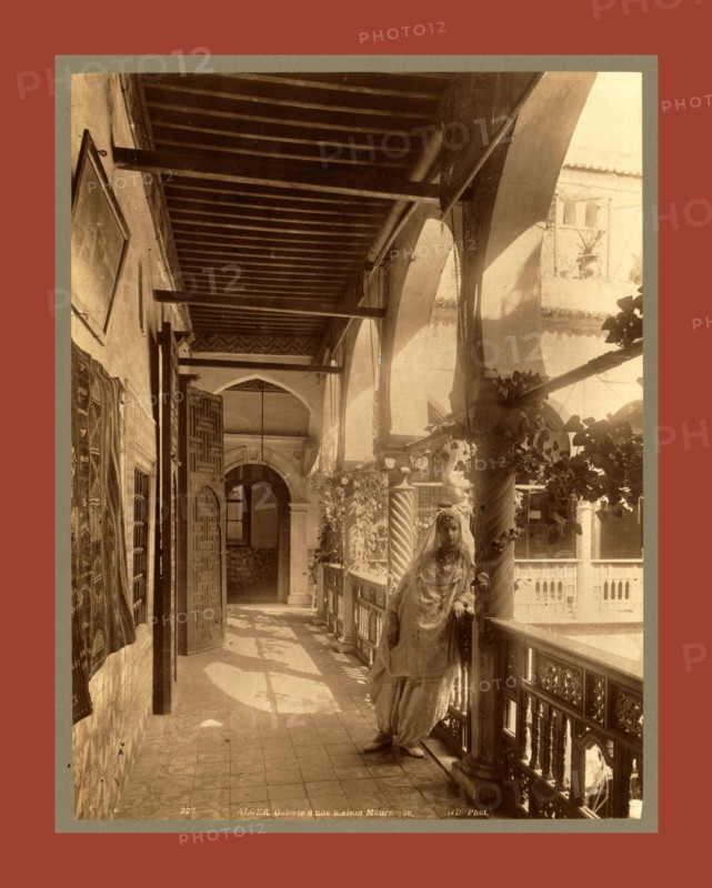 Algiers Gallery, a Moorish house, Neurdein brothers 1860 1890, the Neurdein photographs of Algeria including Byzantine and Roman ruins in Tébessa and Thamugadi; mosques, shrines, public buildings, palaces, and street scenes in Mostaganem, Biskra, Algiers, Tlemcen, Constantine, Oran, and Sidi Bel AbbÃ¨s; and the cathedral at Carthage. Portraits of Algerian people include Berbers, Ouled NaÃ¯l women, and prisoners in Annaba. Tunisian views include mosques, buildings, and street scenes in Tunis.