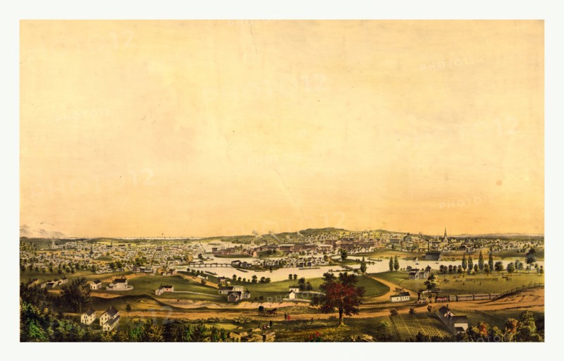 Saco, and Biddeford, Me. between 1850 and 1870. John B. Bachelder, John Badger, 1825 1894, US, USA, America