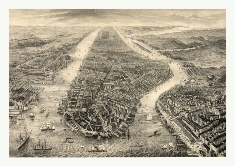 New York engraved by R. Kupfer, N.Y. circa 1867, US, USA, America