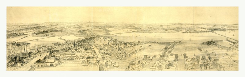 Vicinity of Boston, from Bunker Hill monument, 1853 by james Smillie, 1807 1885, US, USA, America