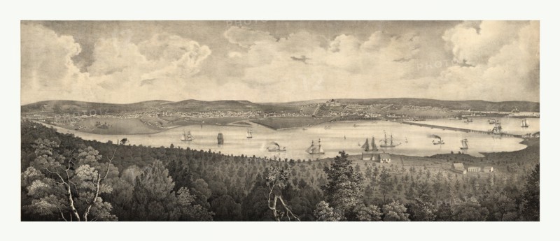 View of the city of Washington, the metropolis of the United States of America, taken from Arlington House, the residence of George Washington P. Custis Esq by Fitz Henry Lane, 1804 1865, US, USA, America