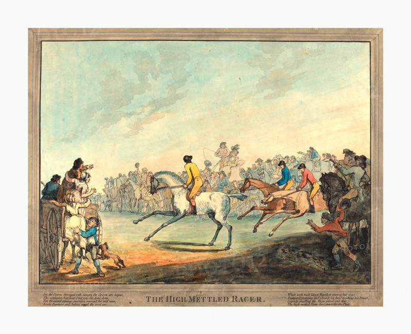 Thomas Rowlandson (British, 1756 - 1827 ), The High-mettled Racer, 1789, hand-colored etching, Rosenwald Collection