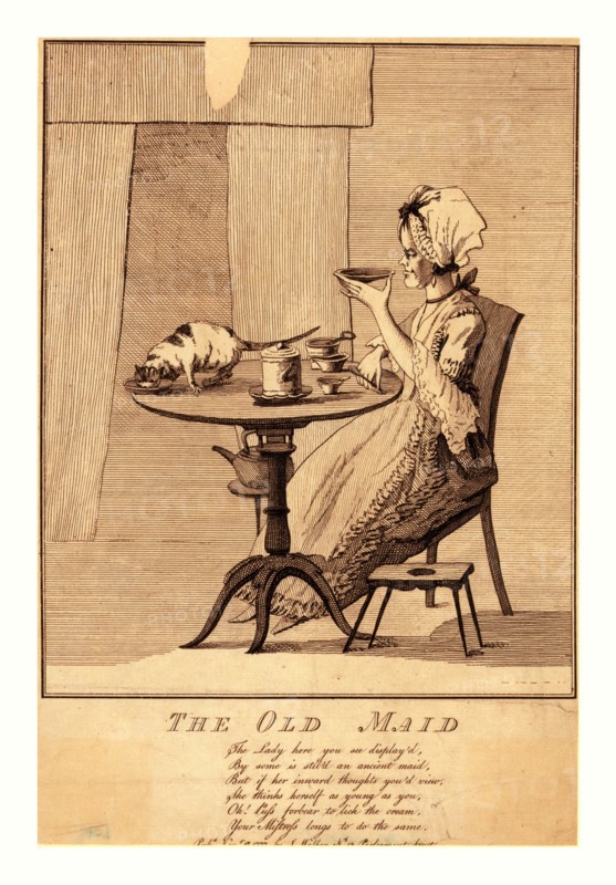 The old maid, en sanguine engraving