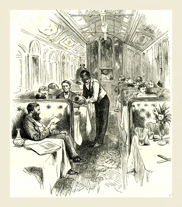 a Pullman Dining Car, 1891, USA