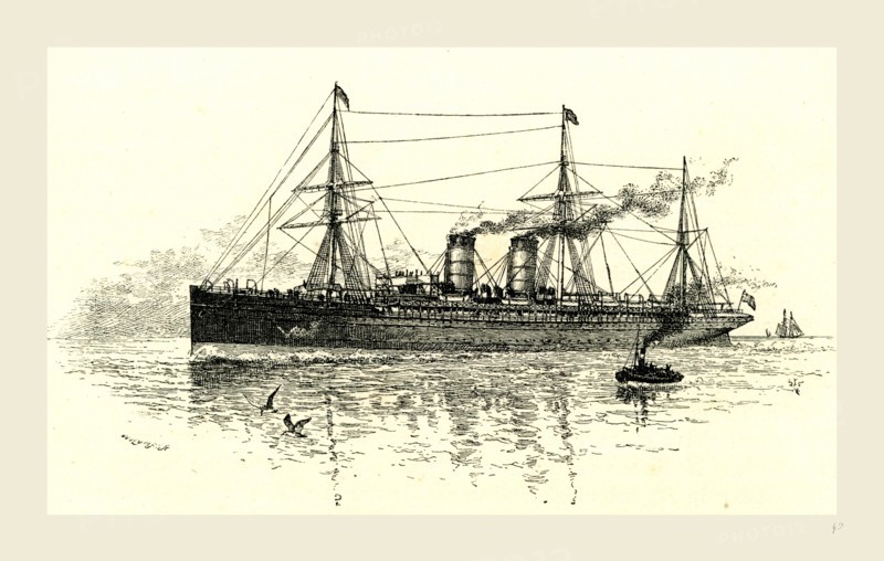 The Cunard Steamship Umbria, USA, 1891