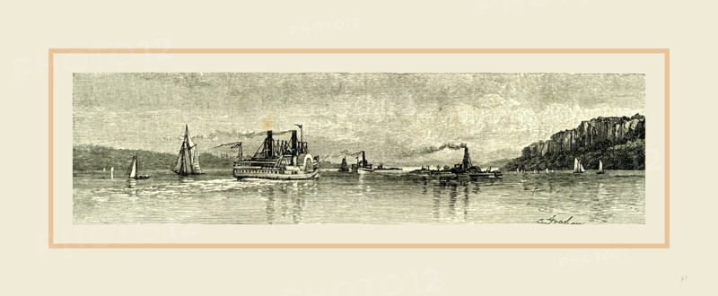 Approach to New York by the Hudson, 1891, USA