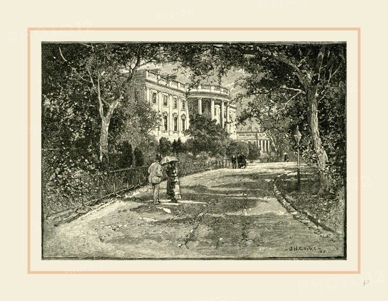 The Rear of the White House, Washington, 19th century