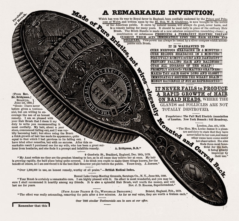 A BEAUTIFUL BRUSH, lasting for years, 19th century engraving