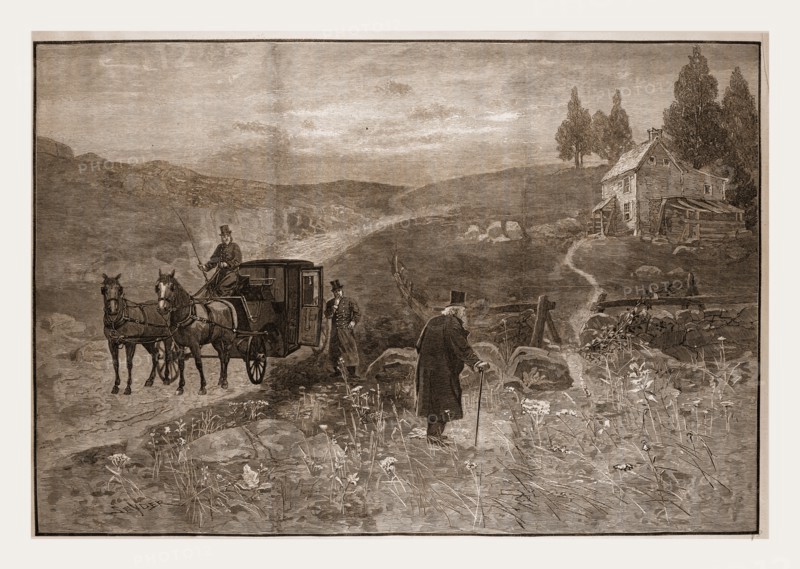 HOME REVISITED, DRAWN BY W. P. SNYDER, 1880, 19th century engraving, USA, America