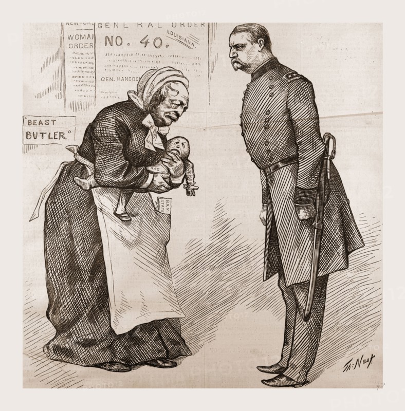 THE WIDOW'S WANTS, 1880, 19th century engraving, USA, America