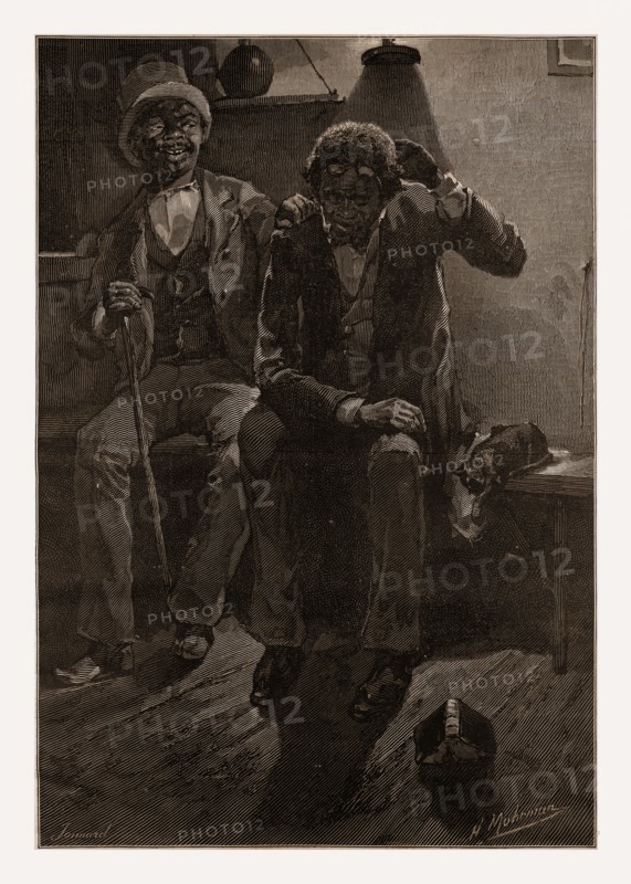 THE LONG-SUFFERING AND PATIENT RACE., 1880, 19th century engraving, USA, America