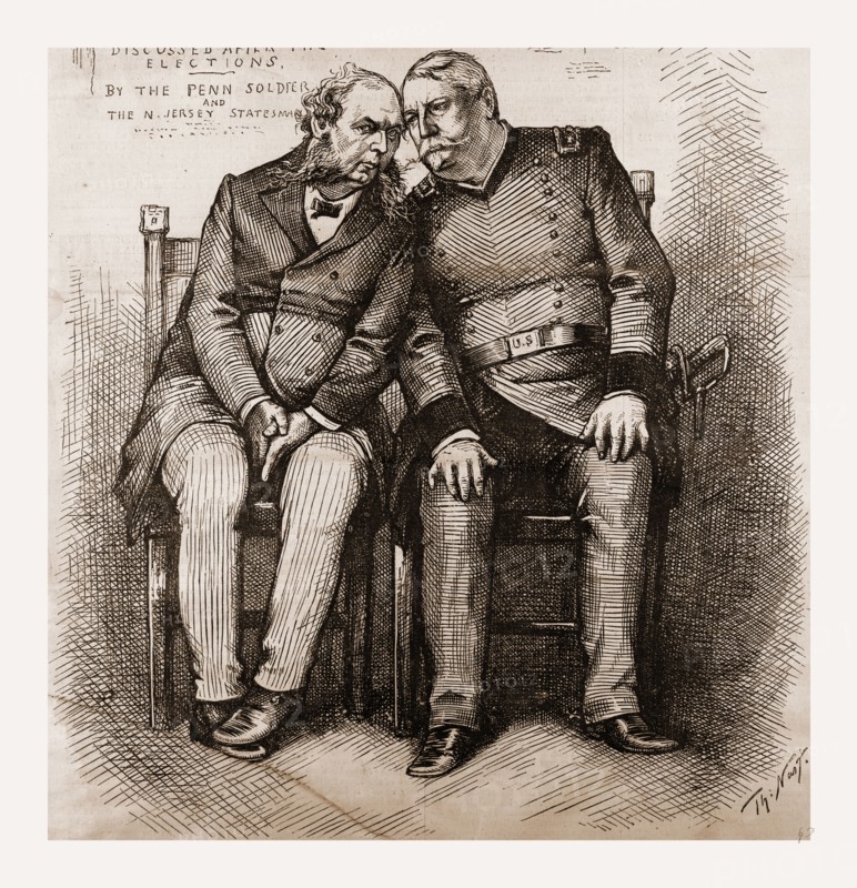 "A LOCAL QUESTION." " WHO IS TARIFF, AND WHY IS HE FOR REVENUE ONLY?" 1880, 19th century engraving, USA, America