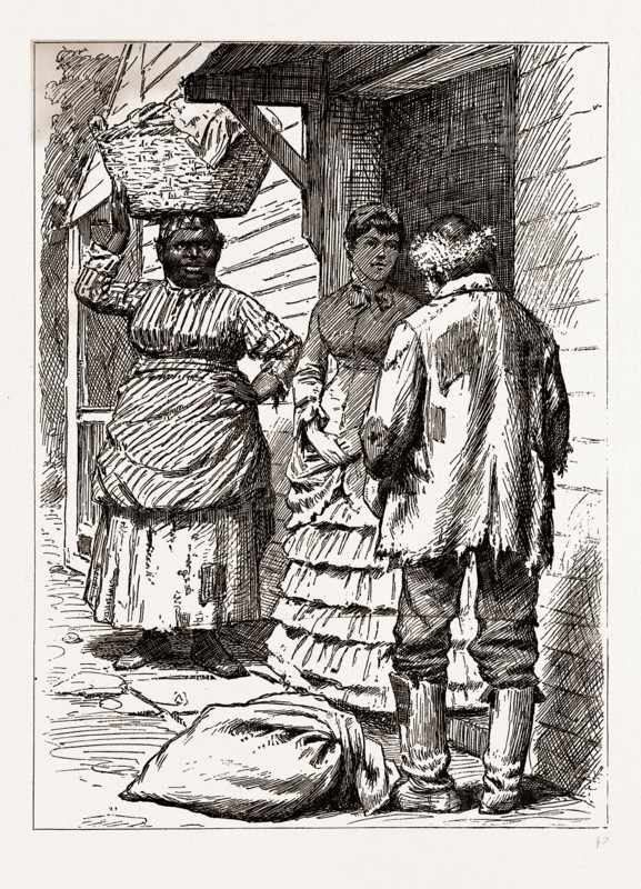 " COULDN'T I SLEEP IN DE KITCHEN ?", 1880, 19th century engraving, USA, America