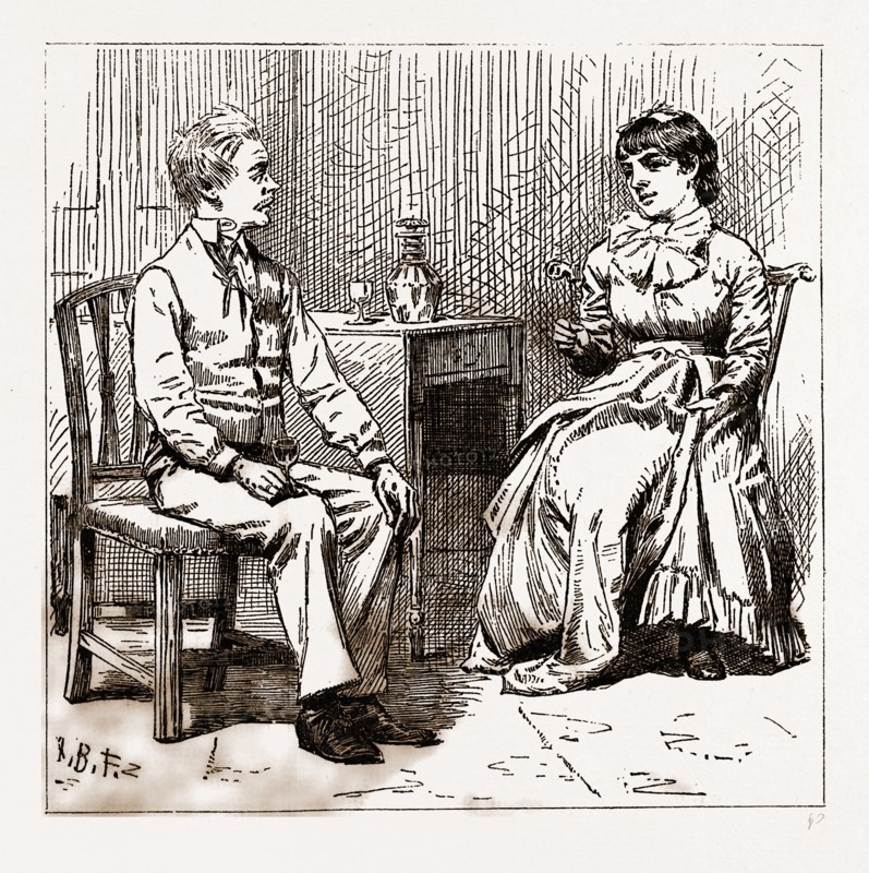 REPAIRING DAMAGES, 1880, 19th century engraving, USA, America