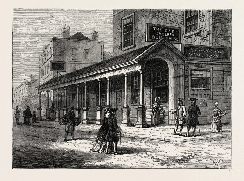 The Chelsea Bun-House, 1810. London, UK, 19th century engraving