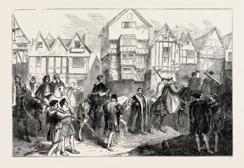 WOLSEY IN CHANCERY LANE. London, UK, 19th century engraving