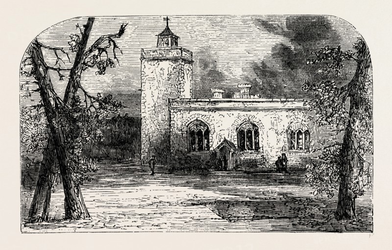 The Church of ST. Peter on Tower Green, London, UK, 19th century engraving