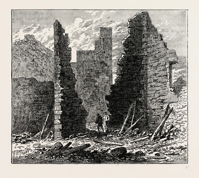 RUINS OF THE BARBICAN ON LUDGATE HILL, 1792. London, UK, 19th century engraving