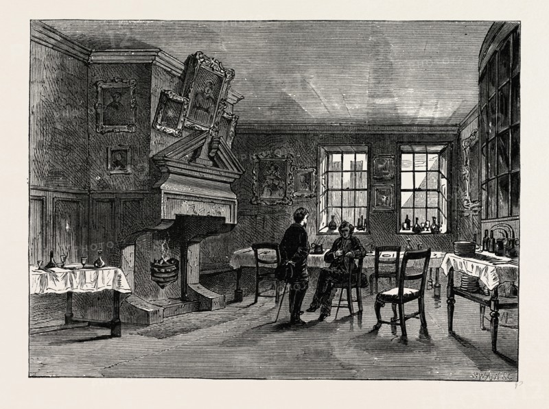 DOLLY'S COFFEE-HOUSE. London, UK, 19th century engraving