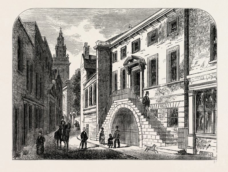DYERS' HALL. London, UK, 19th century engraving